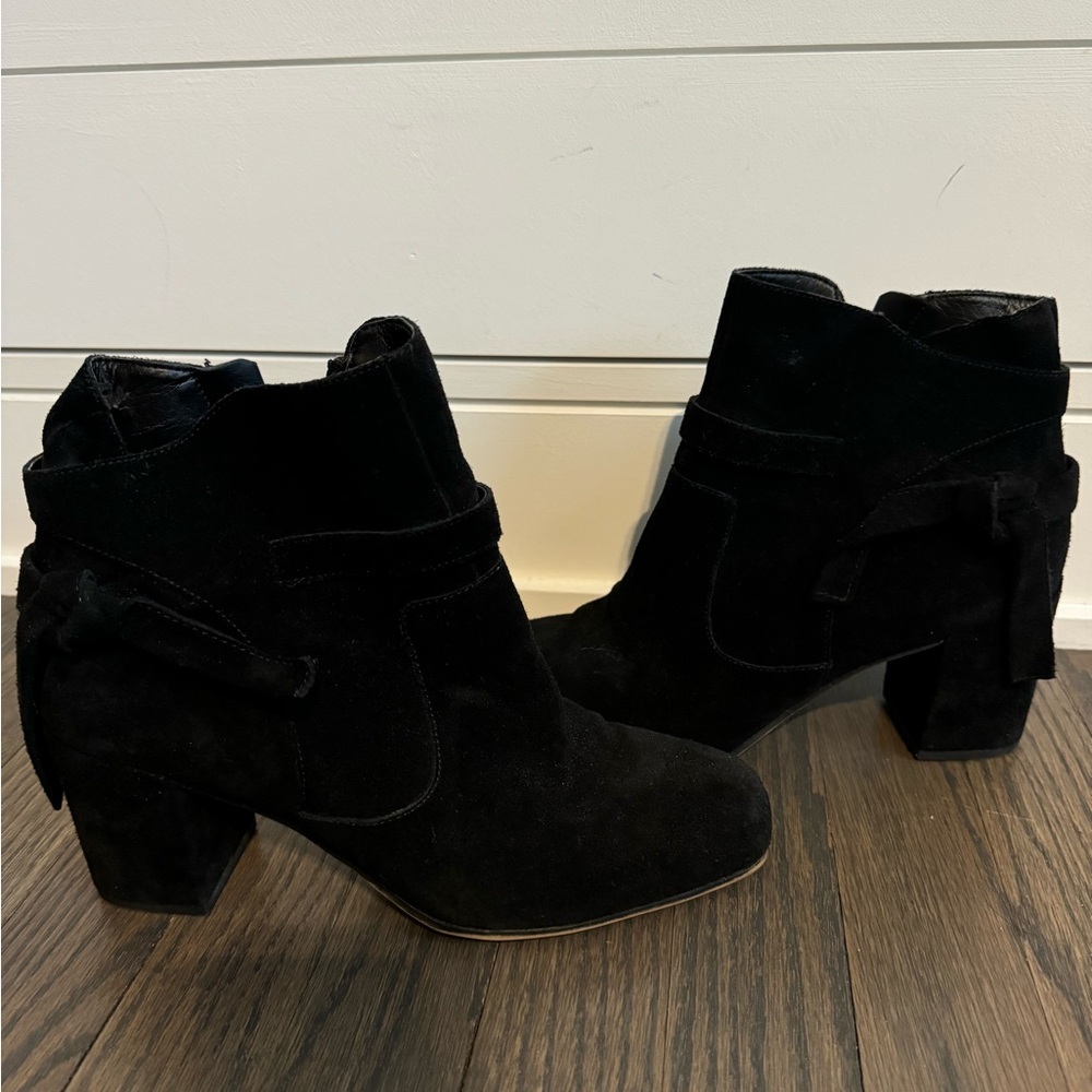 Black suede booties